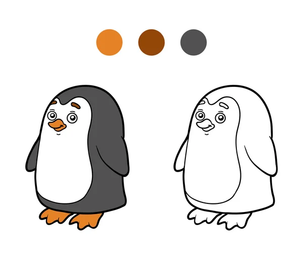 Livro para colorir, página para colorir (pinguim ) — Vetor de Stock