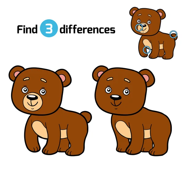 Encontrar diferencias para los niños (oso ) — Vector de stock