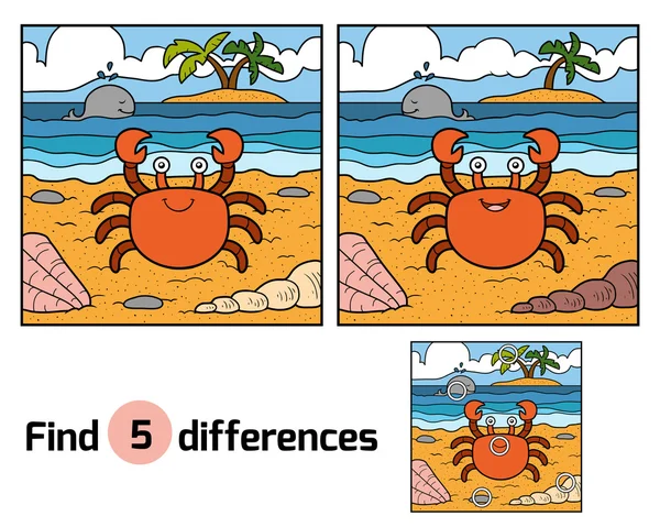 Znajdź różnice (Krab i tła) — Wektor stockowy