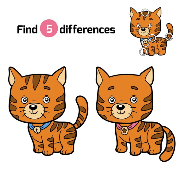 Encontrar diferenças para as crianças (ginger cat ) — Vetor de Stock