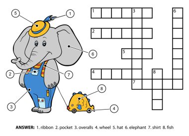 Vektör renk bulmaca. İle a oyuncak fil