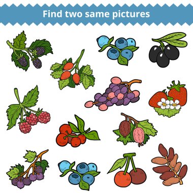 İki aynı resimleri bulun. Vektör set çilek