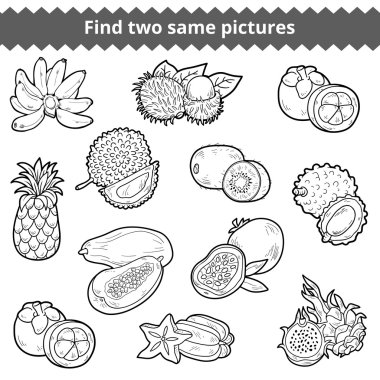 İki aynı resimleri bulun. Vektör set meyve