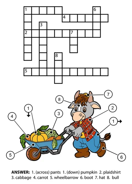 Векторный кроссворд. Садовник быков — стоковый вектор
