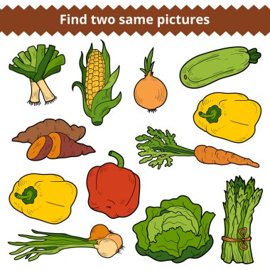 İki aynı resimleri bulun. Vektör set sebze