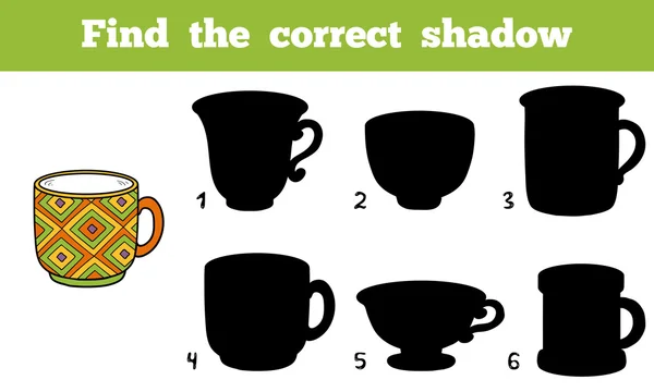 Encuentra la sombra correcta, taza — Vector de stock