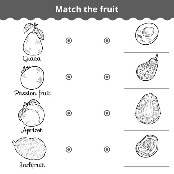 Матч игры для детей. Совпадение фруктов
