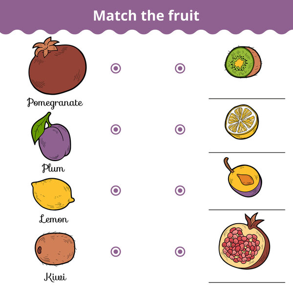 Матч игры для детей. Совпадение фруктов

