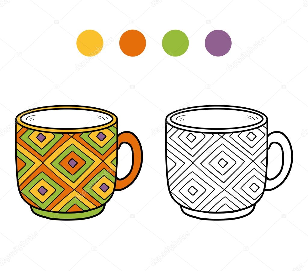 Premium Vector  Coloring page of a cup for kids education and