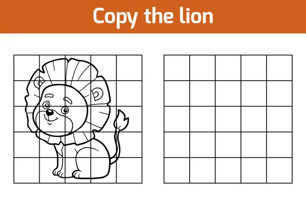 Másoljuk a képet. Az oroszlán rajzfilmfigura — Stock Vector