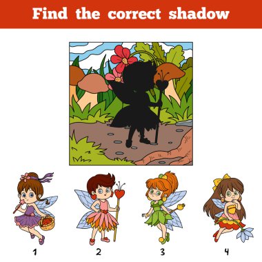Find the correct shadow. Find fairy girl by shadow