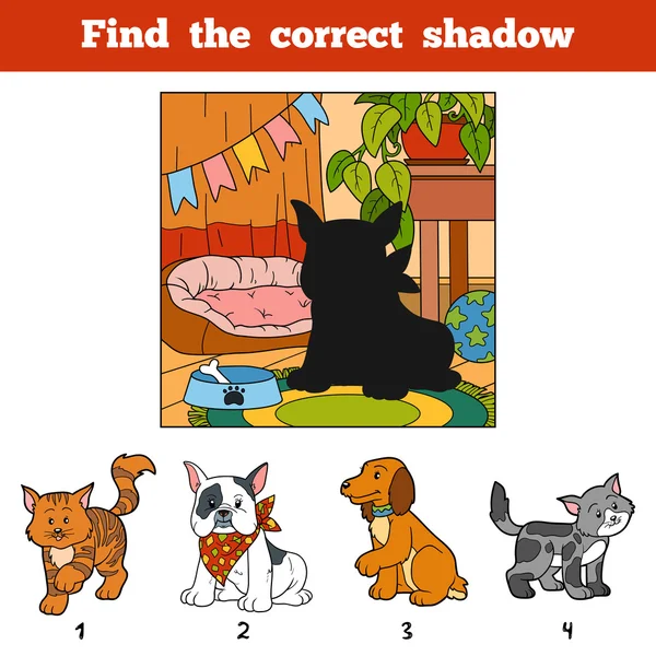 Find the correct shadow. Find animal by shadow — Διανυσματικό Αρχείο