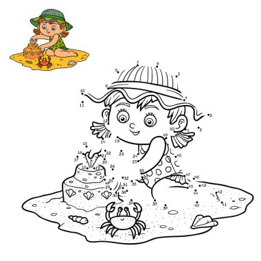 Sayı oyunu çocuklar için. Sahilde küçük kız