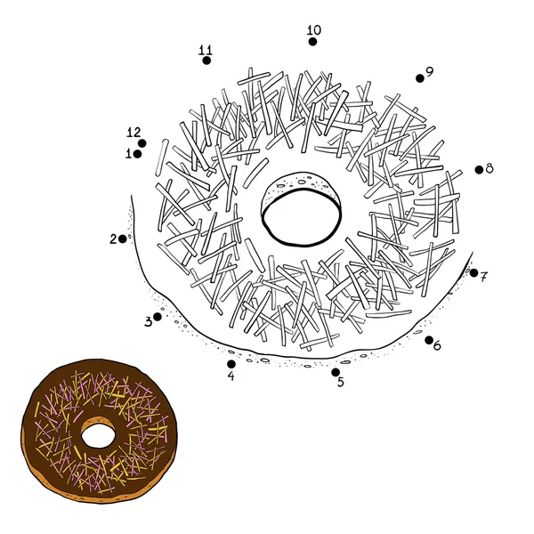 Números de juego para los niños, donut vector — Archivo Imágenes Vectoriales
