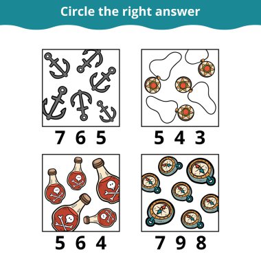 Oyun çocuklar için sayma. Eğitim oyun korsan öğeleri hakkında