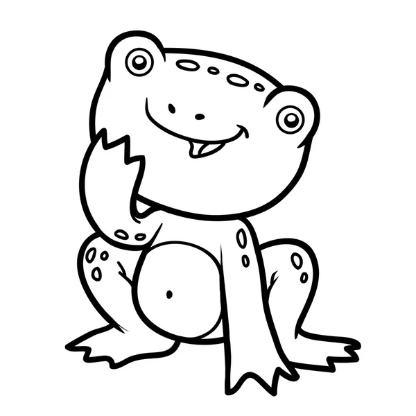 Книжка-розмальовка для чилрен, маленька жаба — стоковий вектор