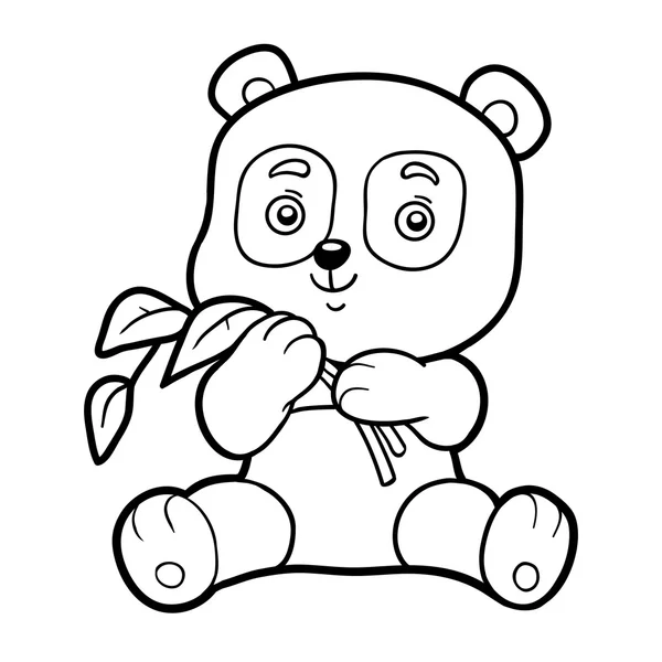Livro para colorir para crianças, pequeno panda — Vetor de Stock