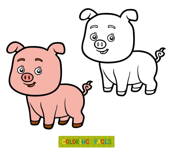 孩子，小猪的图画书 — 图库矢量图片