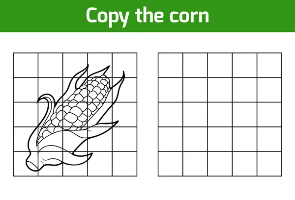 그림을 복사 합니다. 과일 및 야채, 옥수수 — 스톡 벡터