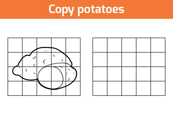 Kopiera bilden. Frukt och grönsaker, potatis — Stock vektor