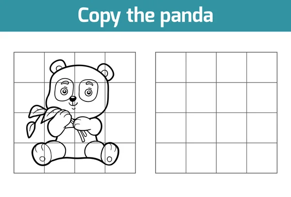 Copia la foto para los niños. Personajes animales, panda — Vector de stock