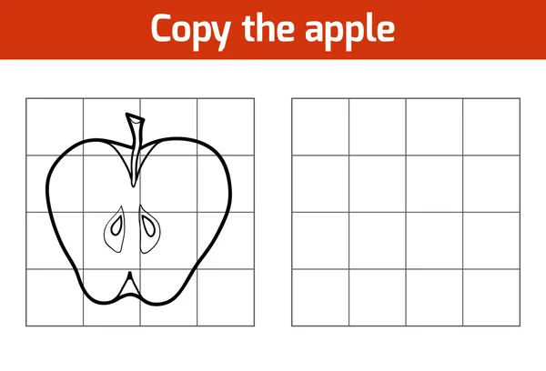 Kopieer de afbeelding. Vruchten en groenten, apple — Stockvector