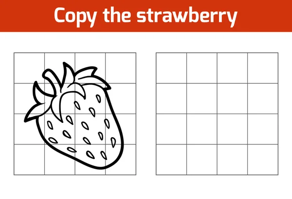 复制图片。水果和蔬菜，草莓 — 图库矢量图片