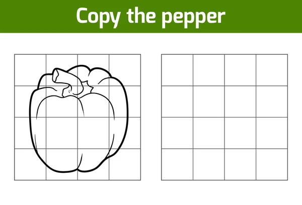 Copiez la photo. Fruits et légumes, poivre — Image vectorielle