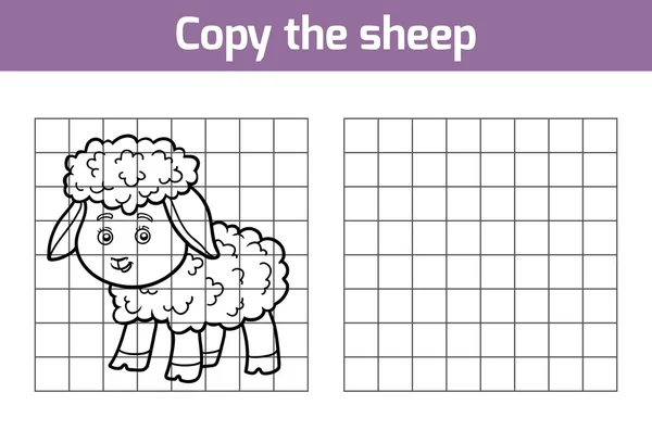 Skopiuj obraz dla dzieci. Postacie zwierząt, owce — Wektor stockowy