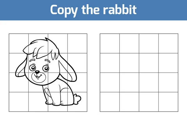 Copiez l'image pour les enfants. Caractères animaux, lapin — Image vectorielle