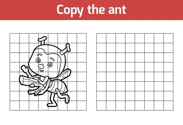 Skopiuj obraz dla dzieci. Postacie zwierząt, ant — Wektor stockowy