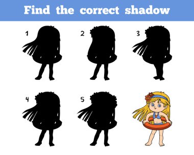 Doğru gölge, kız sahilde bulmak