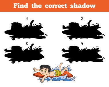 Doğru gölge, bir sörf sürme bir çocuk bul