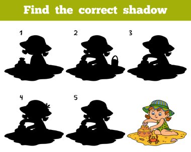 Doğru gölge, kız sahilde bulmak