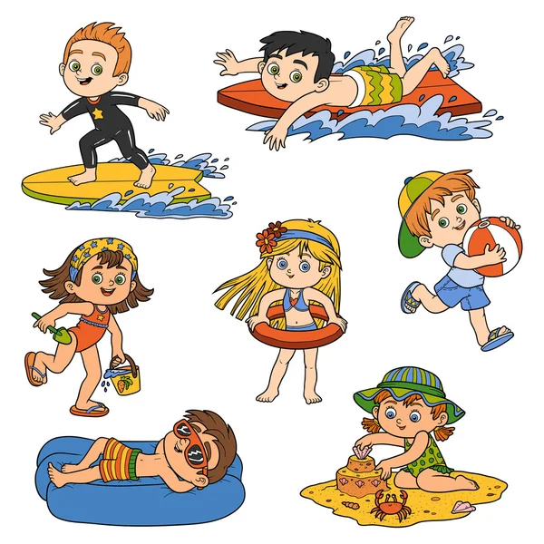 Çocukların yaz tatil seti — Stok Vektör
