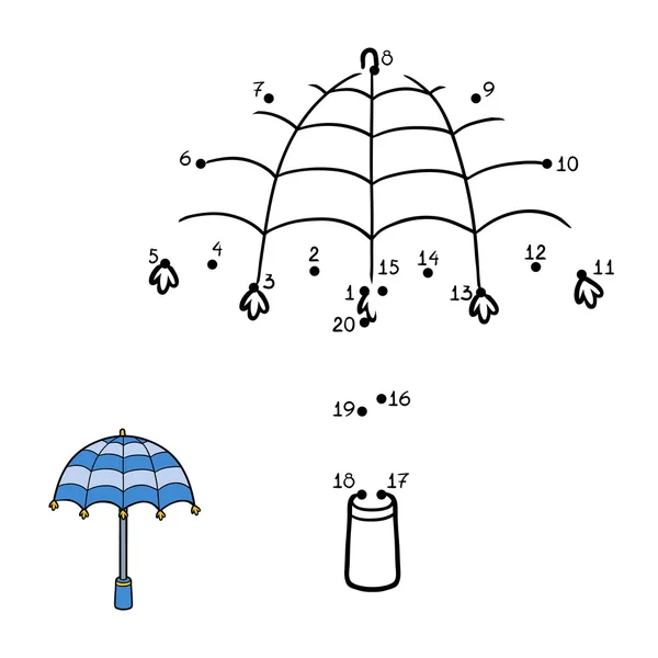 Numbers game for children. Umbrella — Stock Vector