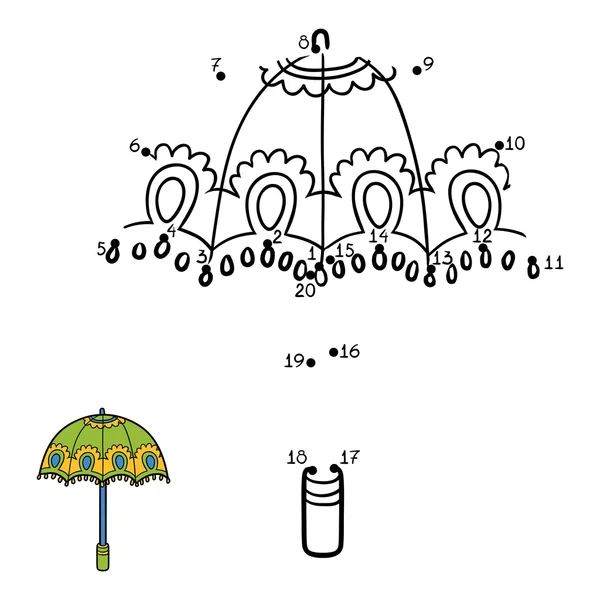 Zahlenspiel für Kinder. Regenschirm — Stockvektor