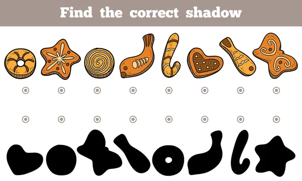 Encontrar la sombra correcta, conjunto de vectores de cookies — Archivo Imágenes Vectoriales