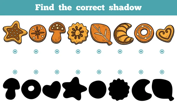 Encontrar la sombra correcta, conjunto de vectores de cookies — Vector de stock