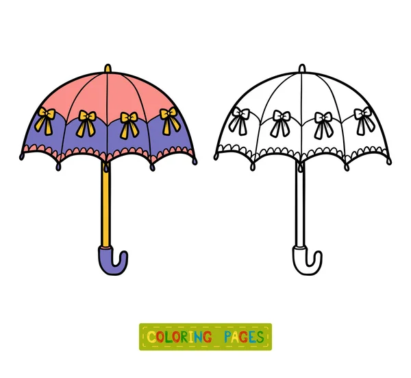 Coloring book for children, umbrella — Stock Vector