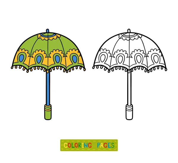 Coloring book for children, umbrella — Stock Vector