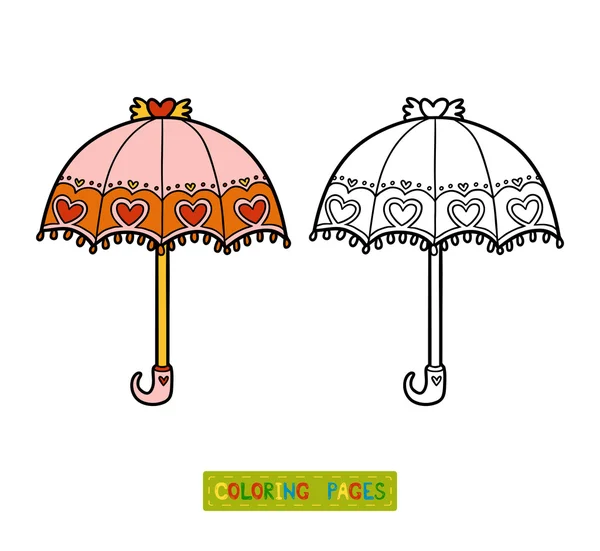 Kleurboek voor kinderen, paraplu — Stockvector