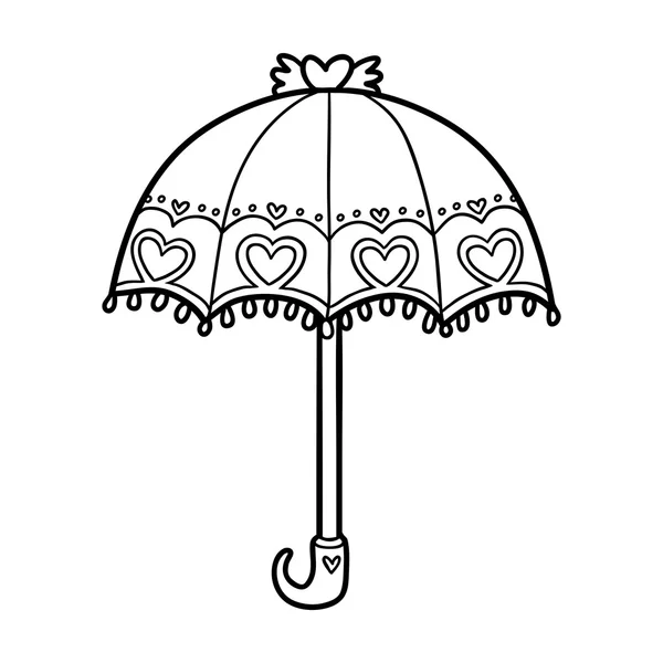 Coloring book for children, umbrella — Stock Vector