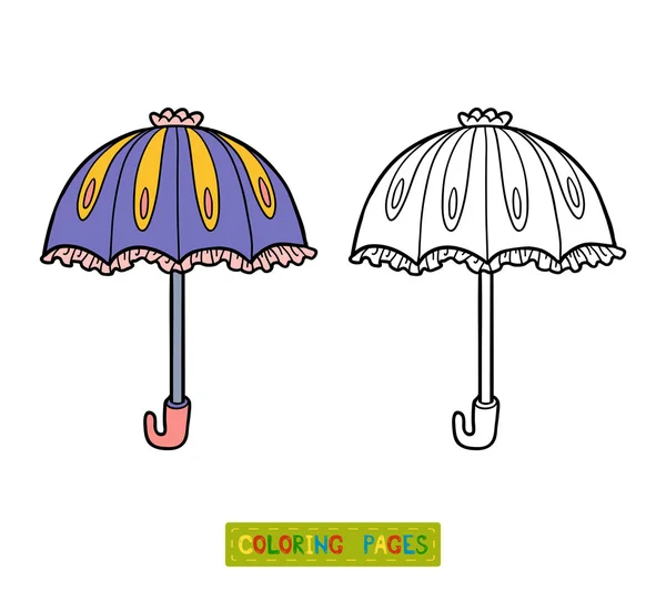 Coloring book for children, umbrella — Stock Vector