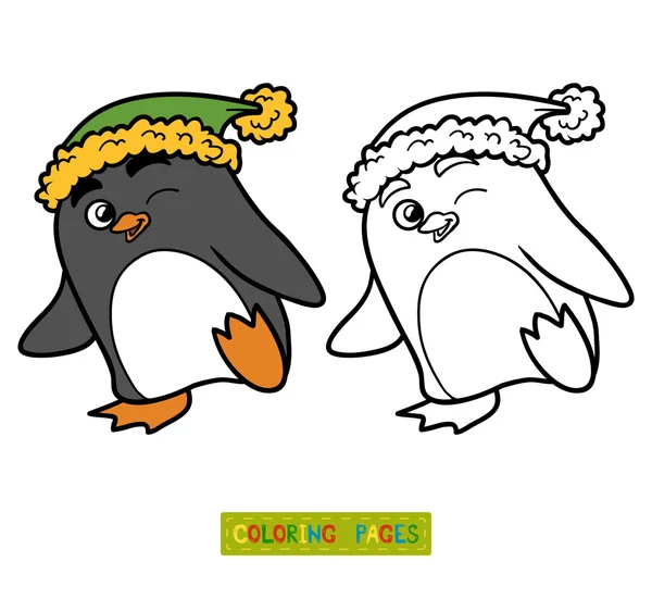 Kifestőkönyv gyermekeknek, penguin — Stock Vector
