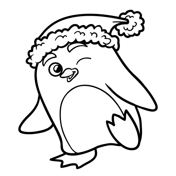 Coloring book for children, penguin — Stock Vector