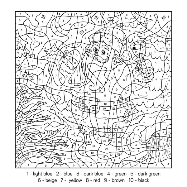 Farbe nach Zahl, Weihnachtsmann — Stockvektor