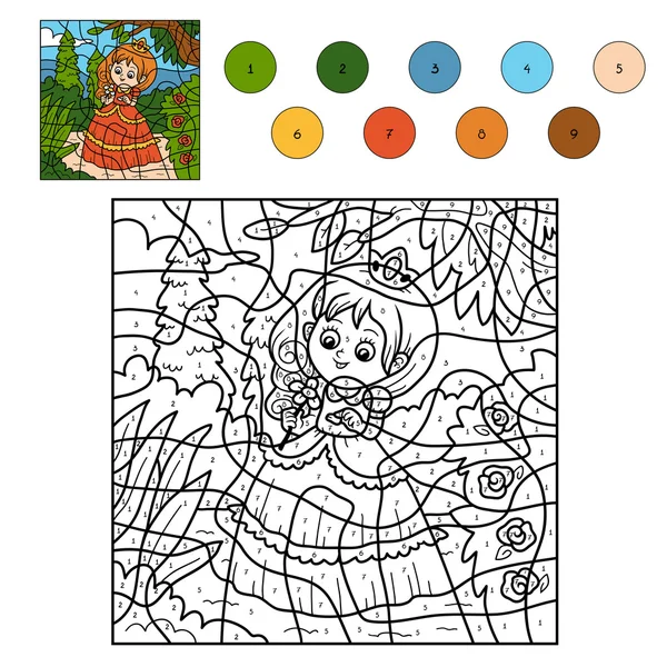 Számú színes, kis hercegnő — Stock Vector