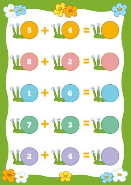 Eğitici bir oyun çocuklar için sayma. Ek çalışma sayfaları