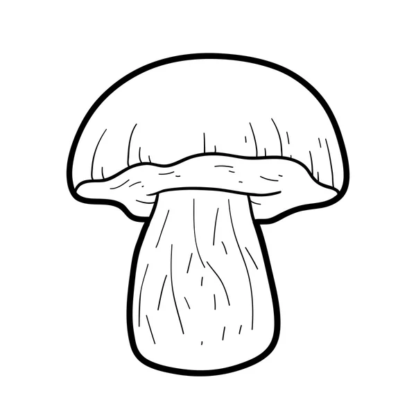 Omalovánky. Nejedlé houby, hřib — Stockový vektor